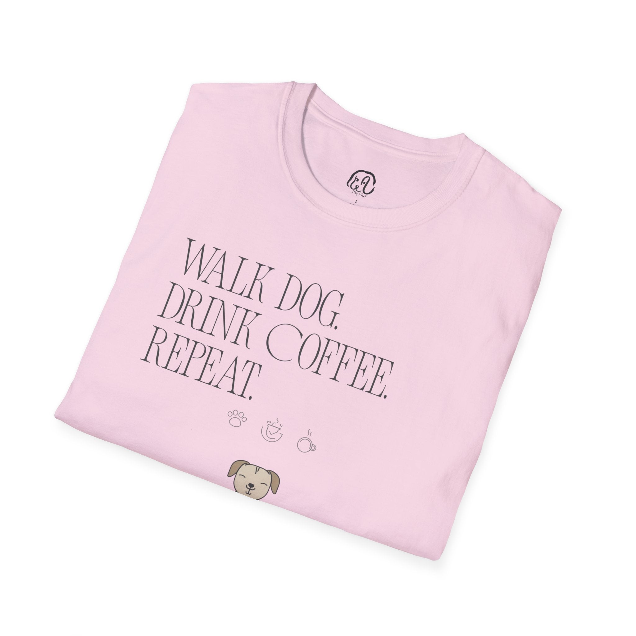 Walk Dog. Drink Coffee. Repeat.” T-Shirt